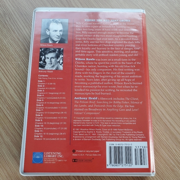 Vintage Where the red fern grows cassette audiobook complete unabridged - Picture 3 of 6